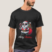 Womens Santa Panda Sunglasses Candy Cane Merry Chr Tシャツ (正面)