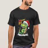 Womens Santasaurus Rex Funny Dinosaur xmas Santa H Tシャツ (正面)