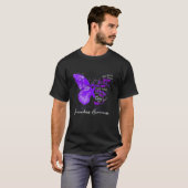 Womens Sarcoidosis Awareness Purple Ribbon Butterf Tシャツ (正面フル)