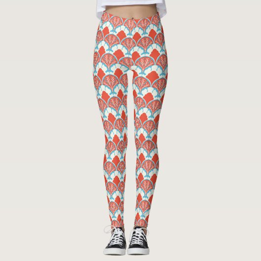 Women's Scallop Print Leggings レギンス (正面)
