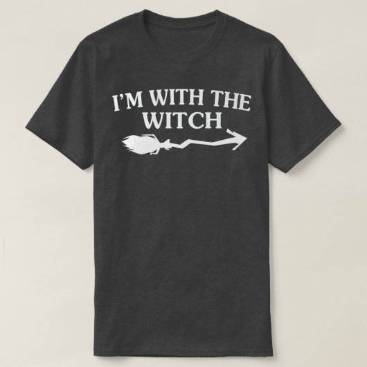 Womens Scary Halloween design broom witch  Tシャツ (デザイン正面)
