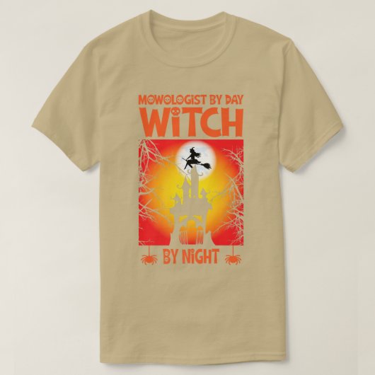Womens Scary spooky Halloween witch haunted castle Tシャツ (デザイン正面)