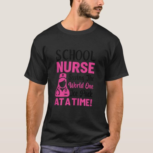 Womens School Nurse Saving The World One Ice Pack  Tシャツ (正面)