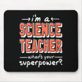 Womens Science Teacher Superwer Funny Nerd Pride V マウスパッド (正面)