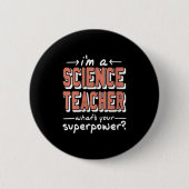Womens Science Teacher Superwer Funny Nerd Pride V 缶バッジ (正面)