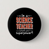 Womens Science Teacher Superwer Funny Nerd Pride V 缶バッジ (正面)