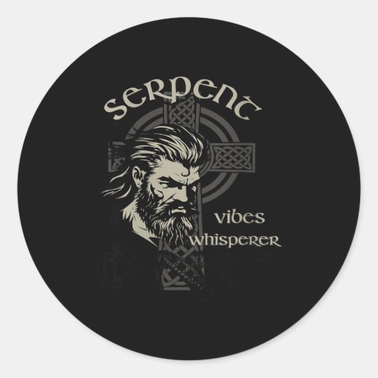 Womens Serpent Vibes Whisperer Nordic Mystic Beard ラウンドシール (正面)