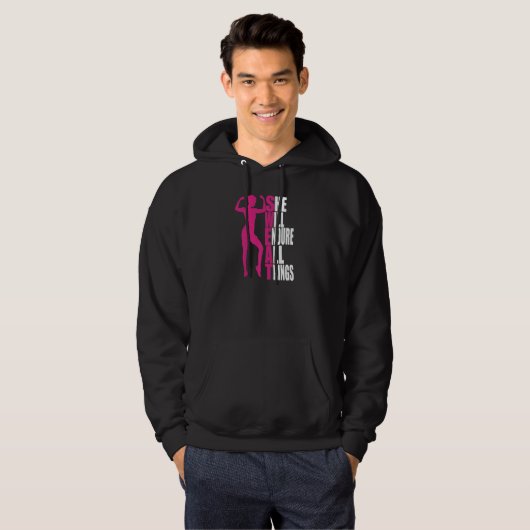 Womens She Will Endure All Things Fitness Gym Wome パーカ (正面フル)