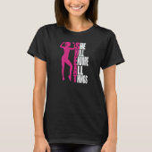 Womens She Will Endure All Things Fitness Gym Wome Tシャツ (正面)