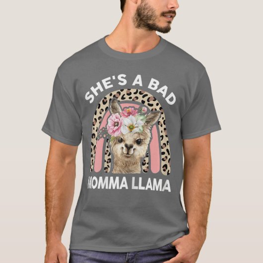 Womens Shes a Bad Momma Llama Mothers Day Gifts Ma Tシャツ (正面)
