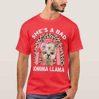 Womens Shes a Bad Momma Llama Mothers Day Gifts Ma Tシャツ