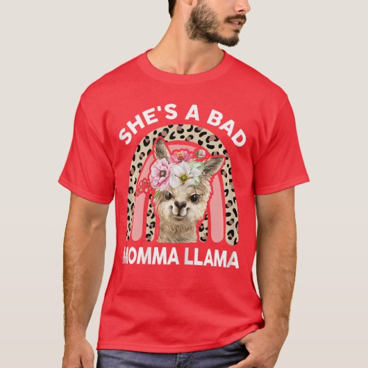 Womens Shes a Bad Momma Llama Mothers Day Gifts Ma Tシャツ (正面)