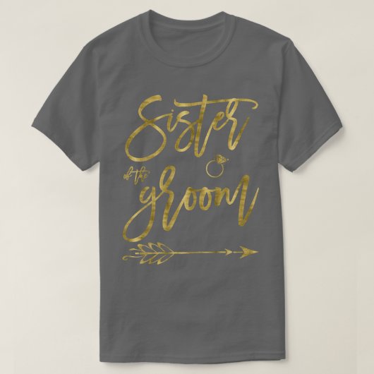 Womens Sister Of Bride Shirt With Arrow Dark Yello Tシャツ (デザイン正面)