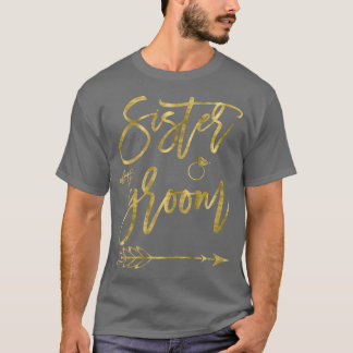 Womens Sister Of Bride Shirt With Arrow Dark Yello Tシャツ