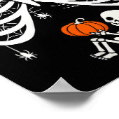 Womens Skeleton Baby Pregnant Xray Rib Cage For Fa ポスター (角)