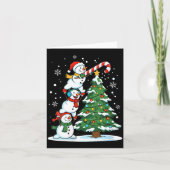 Womens Snowman Candy Cane Christmas Tree Winter Fu カード (正面)