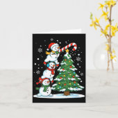 Womens Snowman Candy Cane Christmas Tree Winter Fu カード (黄色い花)