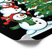 Womens Snowman Candy Cane Christmas Tree Winter Fu ポスター (角)