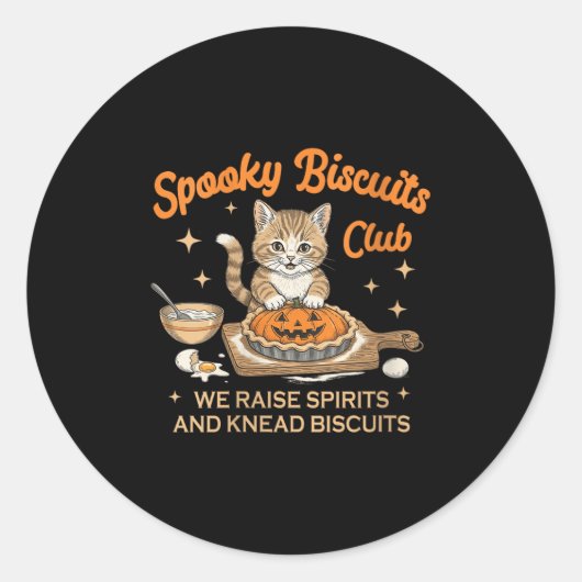 Womens Soky Biscuits Club Halloween Baking Bakery  ラウンドシール (正面)
