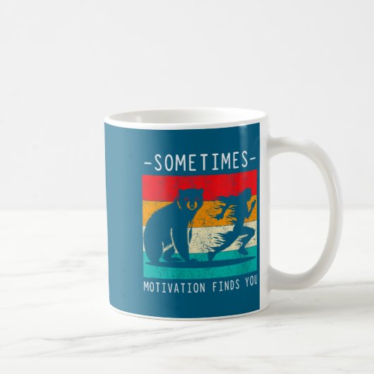 Womens Sometimes Motivation Finds You Funny Quote  コーヒーマグカップ (右)