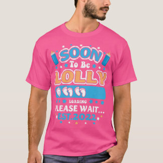 Womens Soon To Be Lolly Grandma Loading EST 2022 F Tシャツ