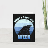 Womens Sorry I Can't It's Week Funny Shark Gift V- カード (正面)