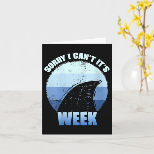 Womens Sorry I Can't It's Week Funny Shark Gift V- カード (黄色い花)