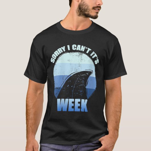 Womens Sorry I Can't It's Week Funny Shark Gift V- Tシャツ (正面)
