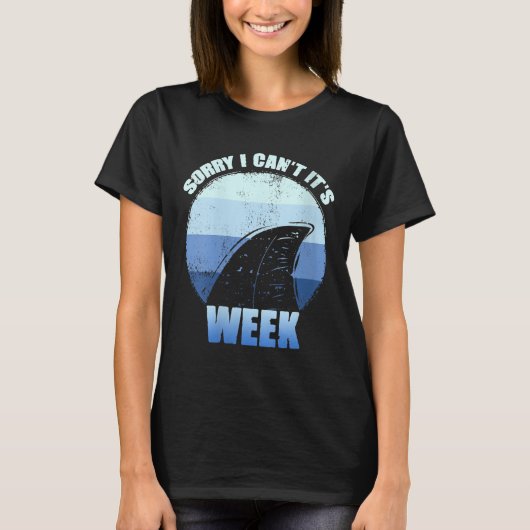Womens Sorry I Can't It's Week Funny Shark Gift V- Tシャツ (正面)