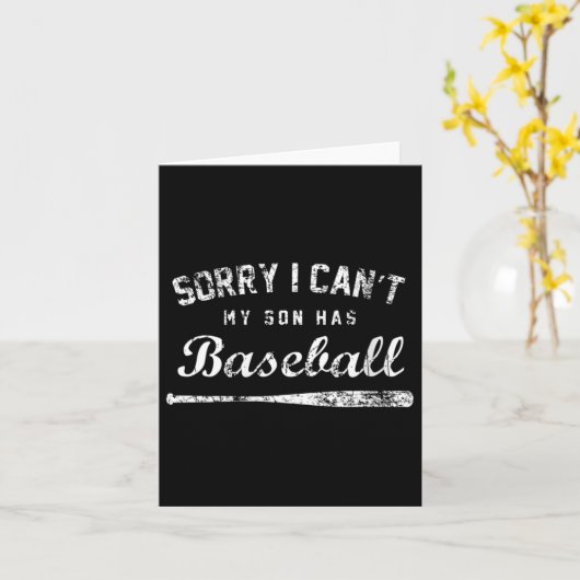 Womens Sorry I Can't My Son Has Baseball Baseball  カード (黄色い花)