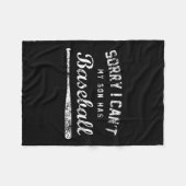 Womens Sorry I Can't My Son Has Baseball Baseball  フリースブランケット (正面(横))