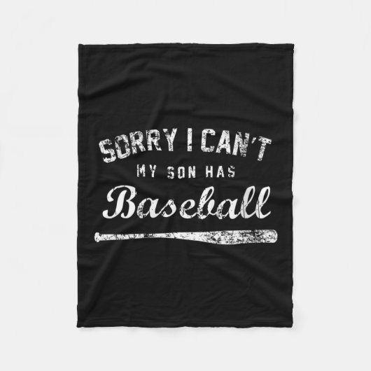 Womens Sorry I Can't My Son Has Baseball Baseball  フリースブランケット (正面)
