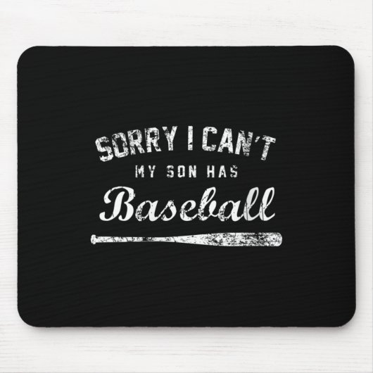 Womens Sorry I Can't My Son Has Baseball Baseball  マウスパッド (正面)