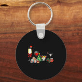 Womens Spellbind Wine Gl Of Santa Claus Gift Chris キーホルダー (正面)