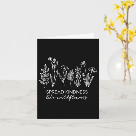 Womens Spread Kindness Like Wildflowers Insrationa カード (黄色い花)