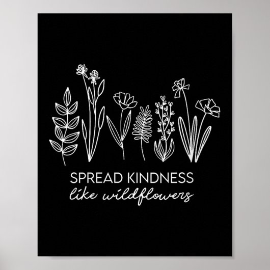 Womens Spread Kindness Like Wildflowers Insrationa ポスター (正面)
