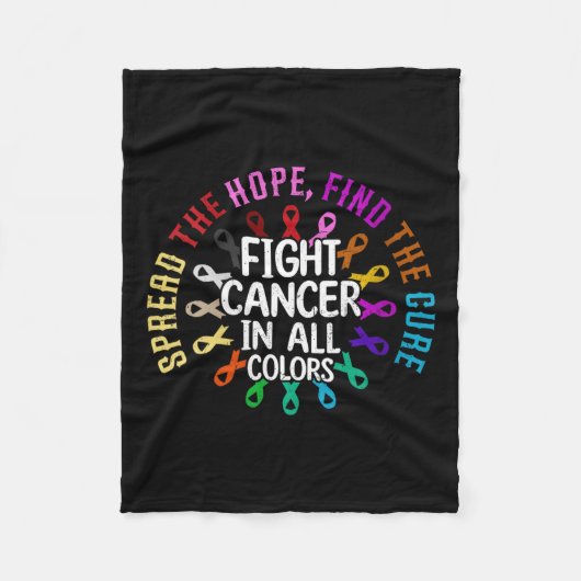 Womens Spread The Hope Find The Cure Fight Cancer  フリースブランケット (正面)
