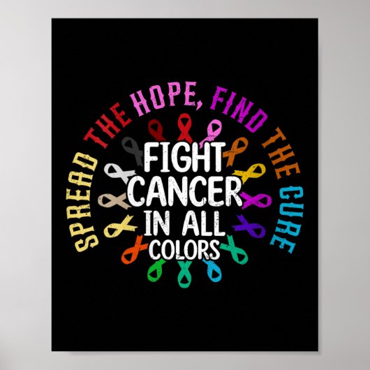 Womens Spread The Hope Find The Cure Fight Cancer ポスター (正面)