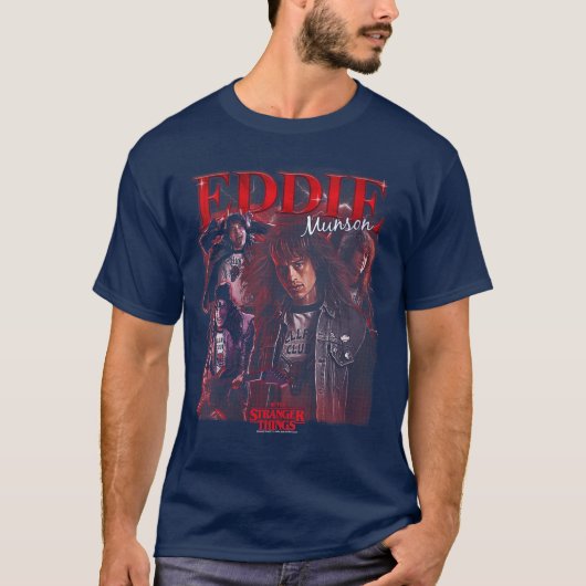 Womens Strangerhings Eddie Boyfriend Officially Li Tシャツ (正面)