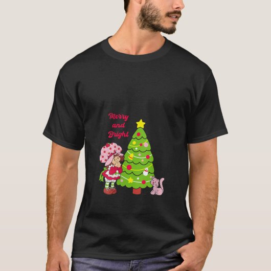 Womens Strawberry Shortcake Merry And Bright Chris Tシャツ (正面)