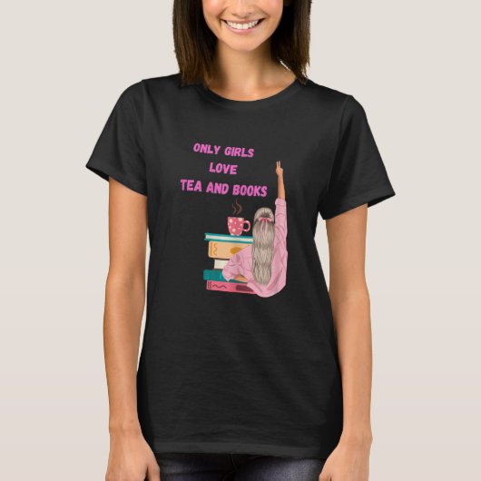 Womens Strong Girl - Funny Book & Tea Lover Tシャツ (正面)