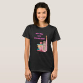 Womens Strong Girl - Funny Book & Tea Lover Tシャツ (正面フル)