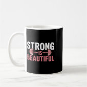Womens Strong Is Beautiful Gym Fitness Motivationa コーヒーマグカップ (左)