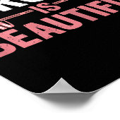 Womens Strong Is Beautiful Gym Fitness Motivationa ポスター (角)