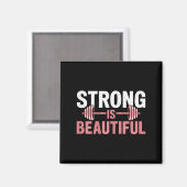 Womens Strong Is Beautiful Gym Fitness Motivationa マグネット (正面/裏面)