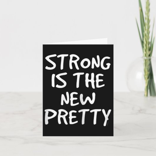 Womens Strong Is The New Pretty Shirt - Gym Motiva カード (正面)