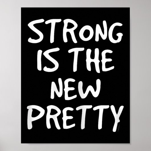 Womens Strong Is The New Pretty Shirt - Gym Motiva ポスター (正面)