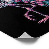 Womens sugar skull mexican flamingo dia de los ポスター (角)