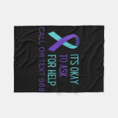 Womens Suicide Prevention 988 Hotline Shirt 988 Su フリースブランケット (正面(横))