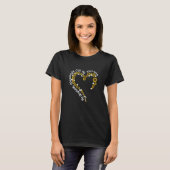 Womens Sunflower Heart Mimi My Greatest Blessing C Tシャツ (正面フル)